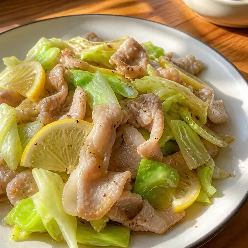 豚バラとキャベツの塩だれレモン