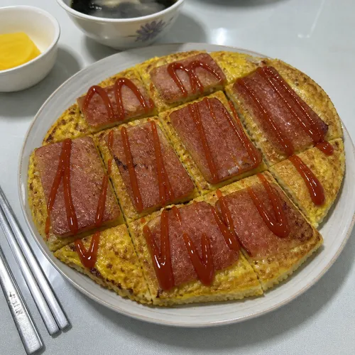スパム卵ご飯チヂミ
