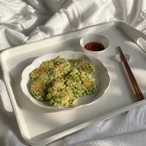 マヌルチョン(にんにくの芽)のエビチヂミ